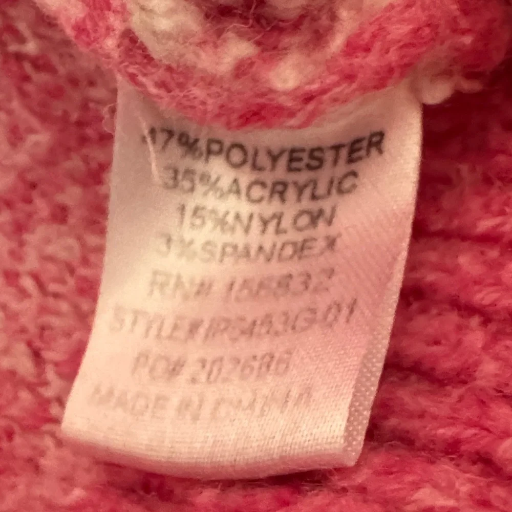 BiBi Pink and White Checkered V-Neck Button-Collar Sweater